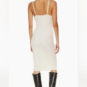 Aritzia Wilfred Dress Ribbed Knit Dress Ivory Cream White Small